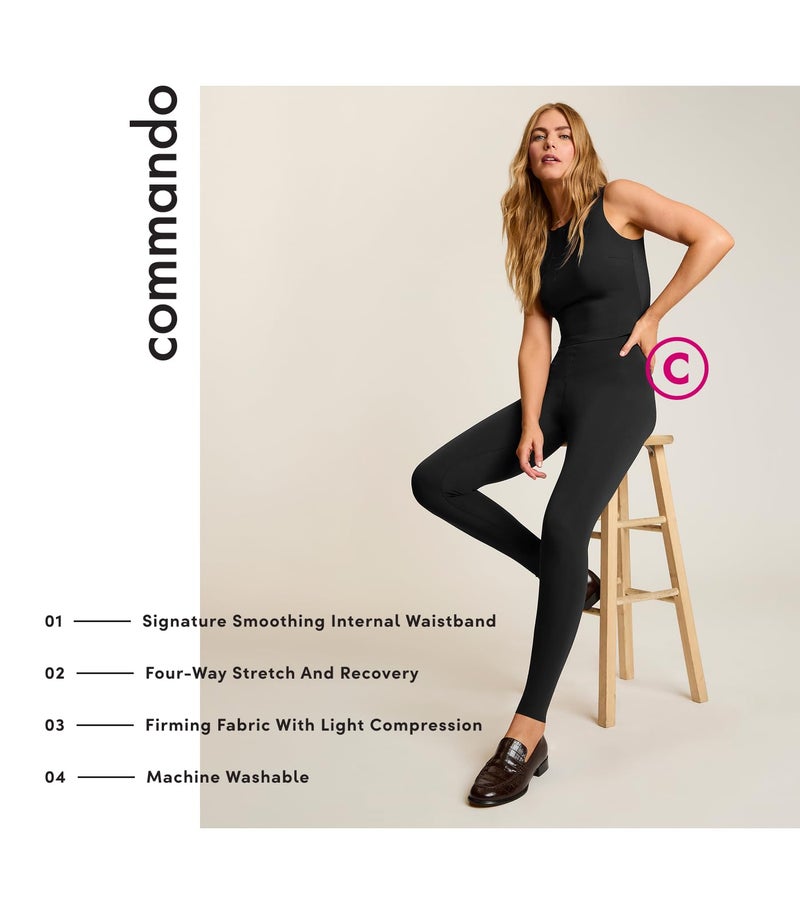 commando Classic Legging with Perfect Control | Womenâ€™s High-Rise Legging with Signature Smoothing Waistband | Luxe Microfiber | Black, M - Image 4